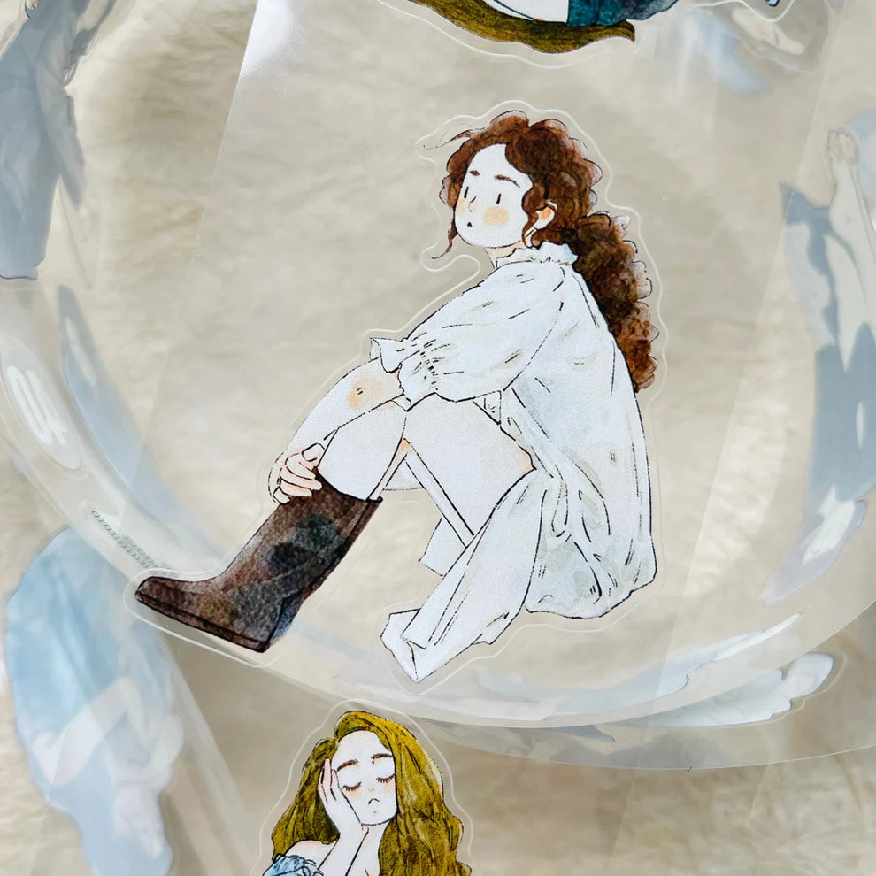 Second styled view of the Scatter 40 PET Tape cloud figure design with scenery behind it