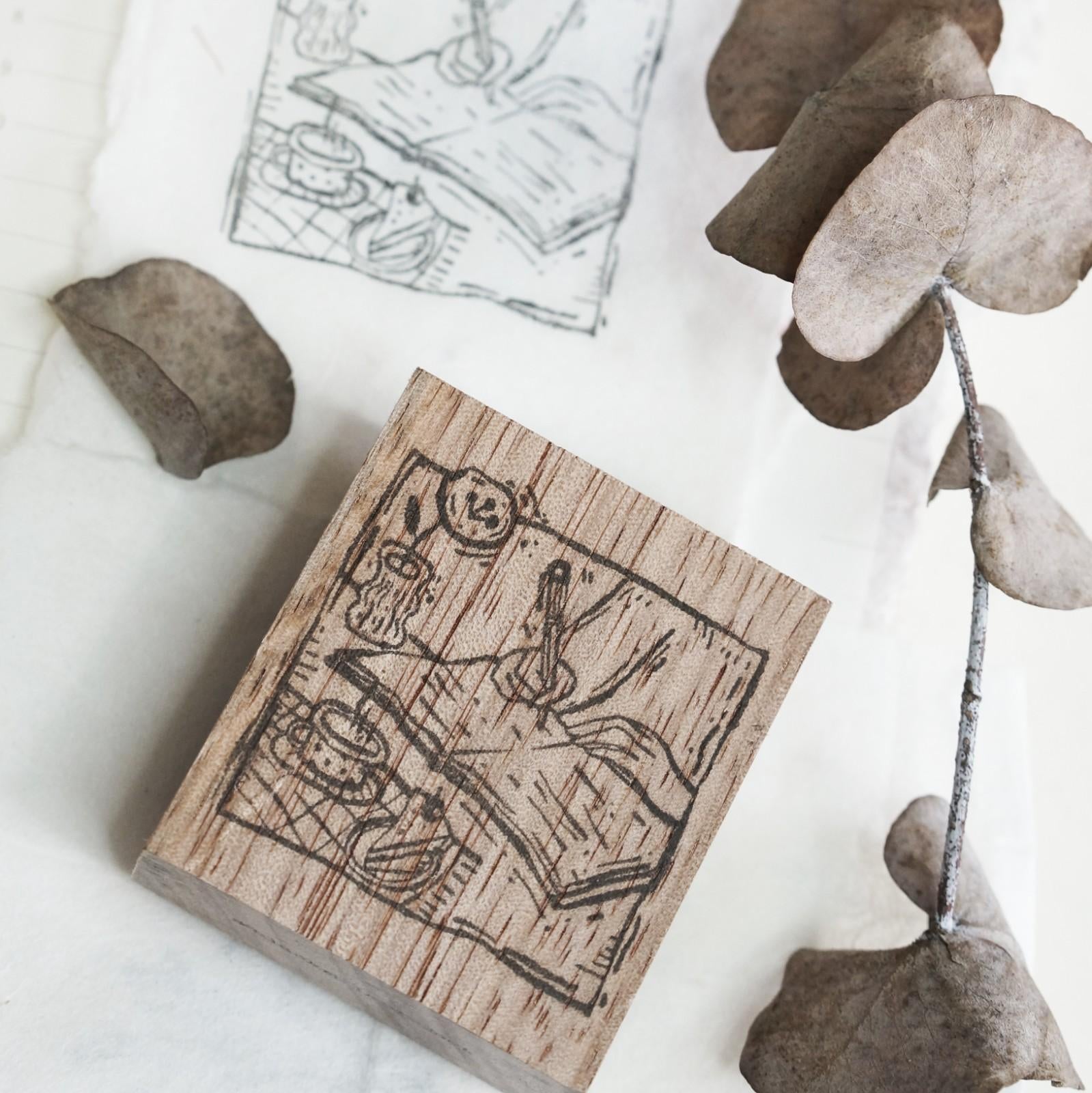 Scribbles Frame Rubber Stamp by Black Milk Project with hand-drawn scribble border, product view