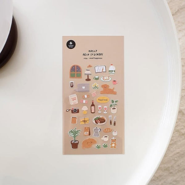 Small Happiness sticker sheet by Suatelier, everyday illustrations on white