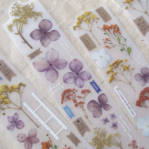 Snippets Chapter 2 PET Tape by Asteroid B-610 floral and text designs on a textured surface