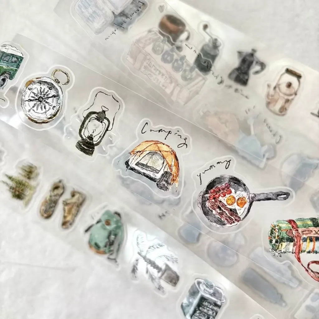 Additional styled view of Solo Travel Cut Glossy PET Tape travel-themed sticker designs