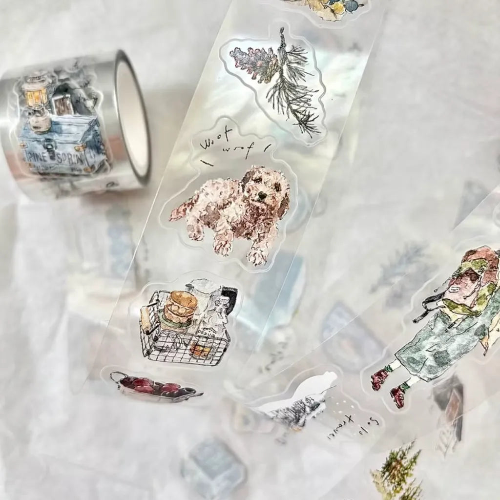 Solo Travel Cut Glossy PET Tape full design layout displayed across the sticker sheet
