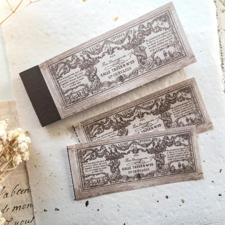 Spring Cottage Crafting Memo Pad vintage paper strips with classic typography and borders