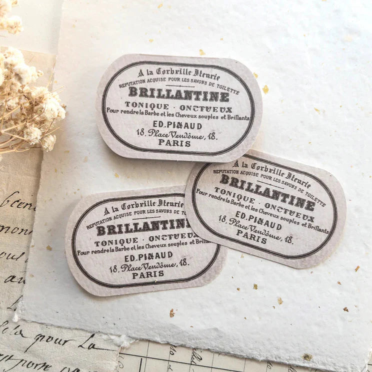 Spring Cottage II Crafting Memo Pad vintage Brillante label sheets with dried flowers on texture