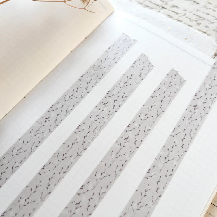 Spring Cottage VI Washi Tape grey speckled pattern strip displayed on a white surface