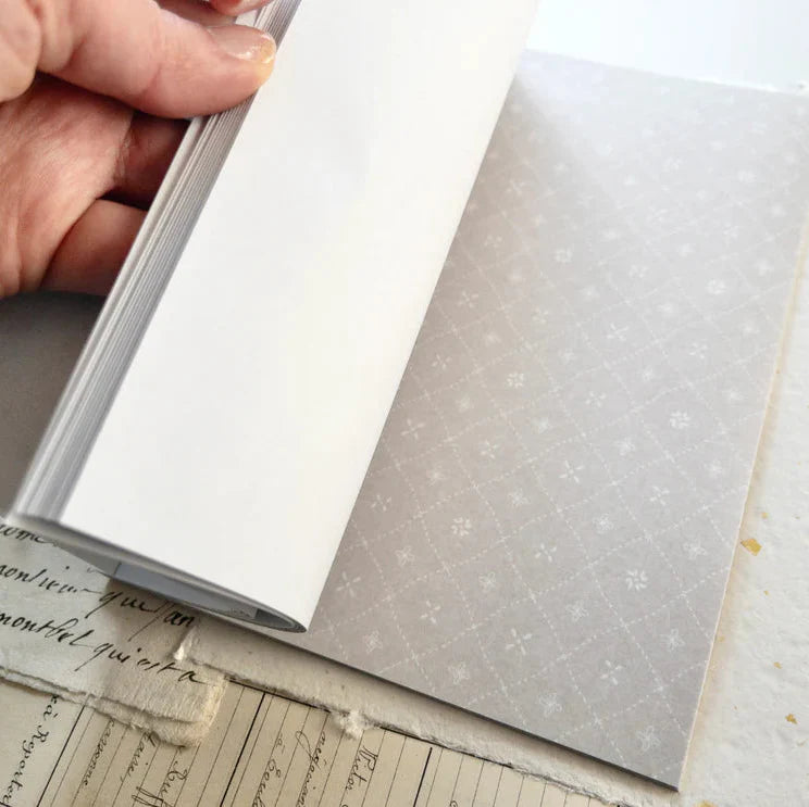 Subtle geometric floral pattern washi sticker sheet in light beige and grey tones
