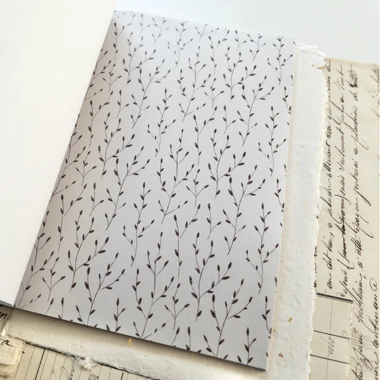 Minimal botanical branch washi sticker sheet with repeating leaf pattern