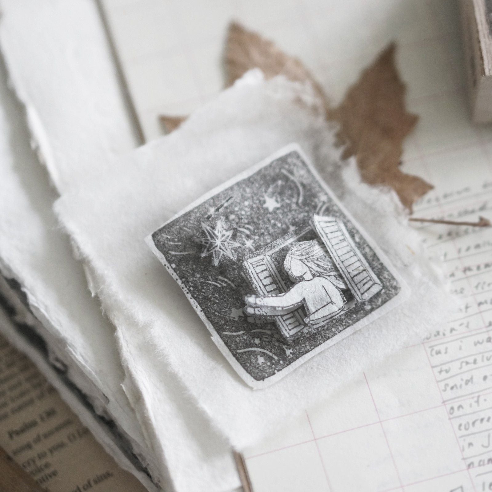 Alternate view of the Star Window Rubber Stamp showing its dreamy storybook impression