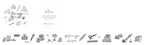Decorative banner with stationery items and text on a white background