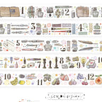 Decorative border with illustrations of stationery items and numbers, featuring the brand 'LCN Design Studio'.