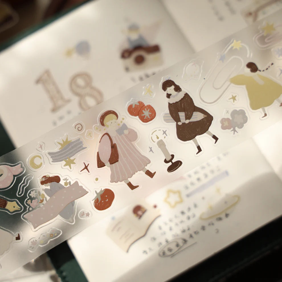 Set of Stationery Planet PET Tape playful illustration stickers on a light surface