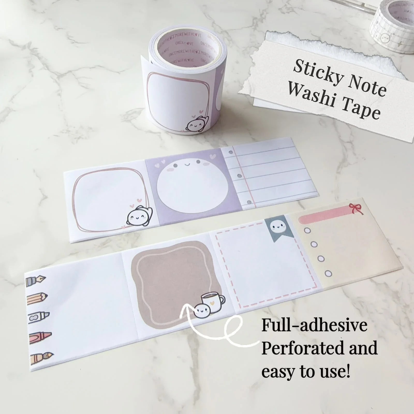 Sticky Note Washi - 1.75" Memos Label Tape