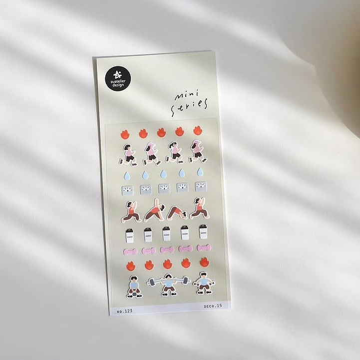 Deco 15 Sticker Sheet by Suatelier, small stickers with various designs on a white background