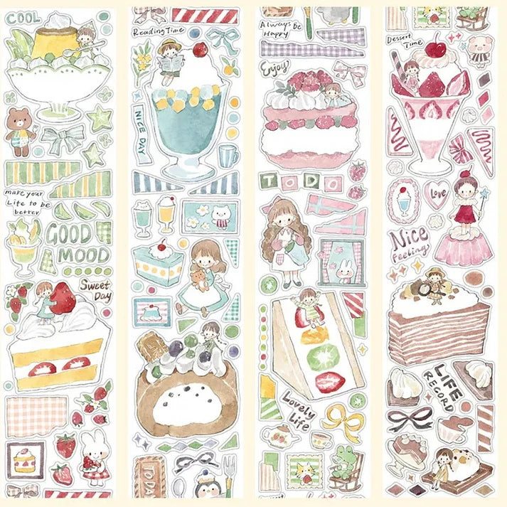 Set of colorful Sweet Food Washi Tape sweet treat designs displayed on a white background