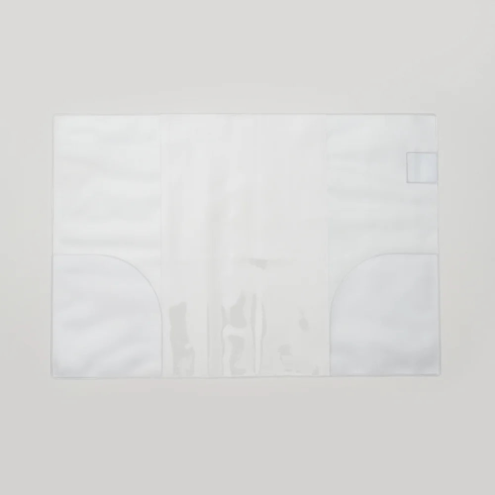 White textured paper with a subtle pattern on a white background