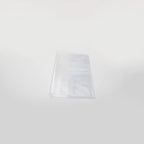 Clear plastic bag on a light gray background