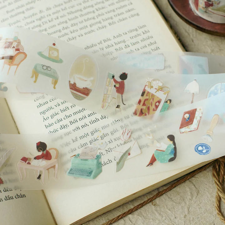 Enchanted Library PET Tape by Teayou with storybook scenes and characters styled on an open book