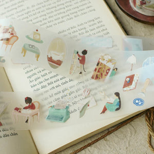 Enchanted Library PET Tape by Teayou with storybook scenes and characters styled on an open book