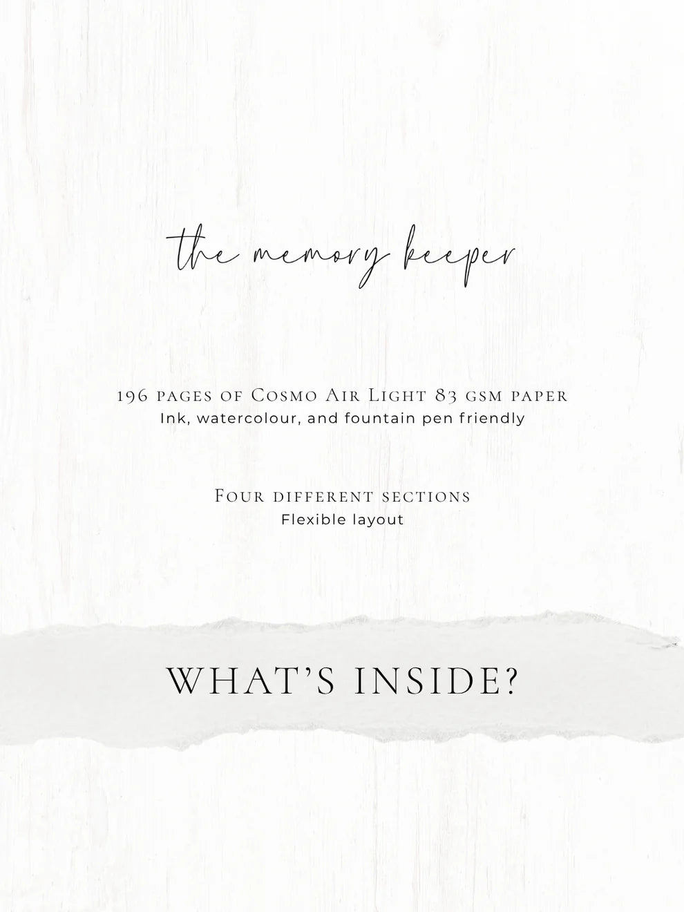 Product packaging for 'the memory keeper' with text on a white background