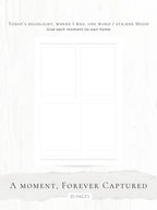 White notebook with text on a white background