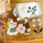 Tian Ye Afternoon Tea PET Tape by Yier — pastel characters, flowers and stars PET tape design, for journaling