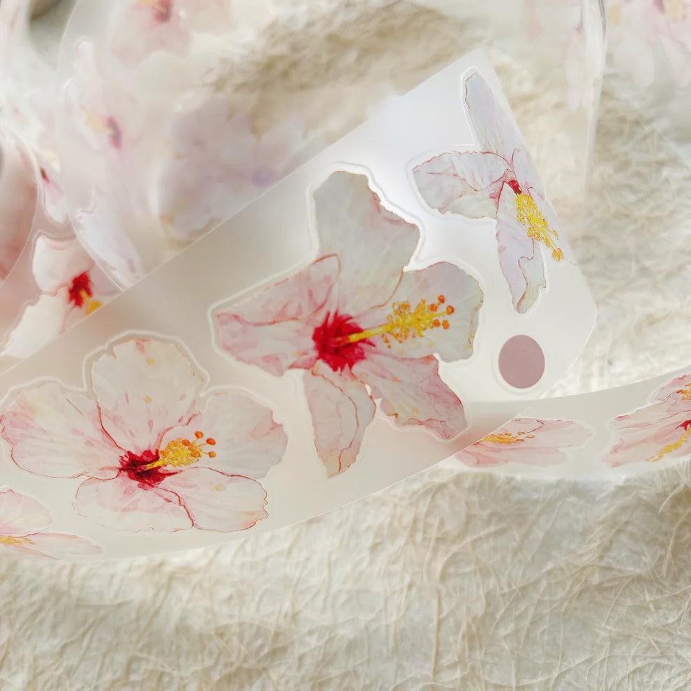 Floral design on a textured fabric background