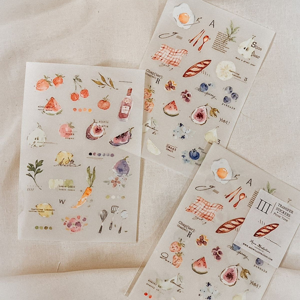 Picnic Time Transfer Stickers