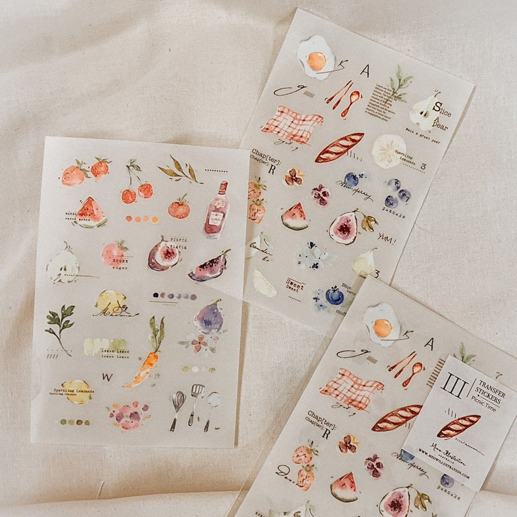 Picnic Time Transfer Stickers