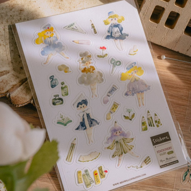 Stationery Fairy 1 Clear Pet Sticker