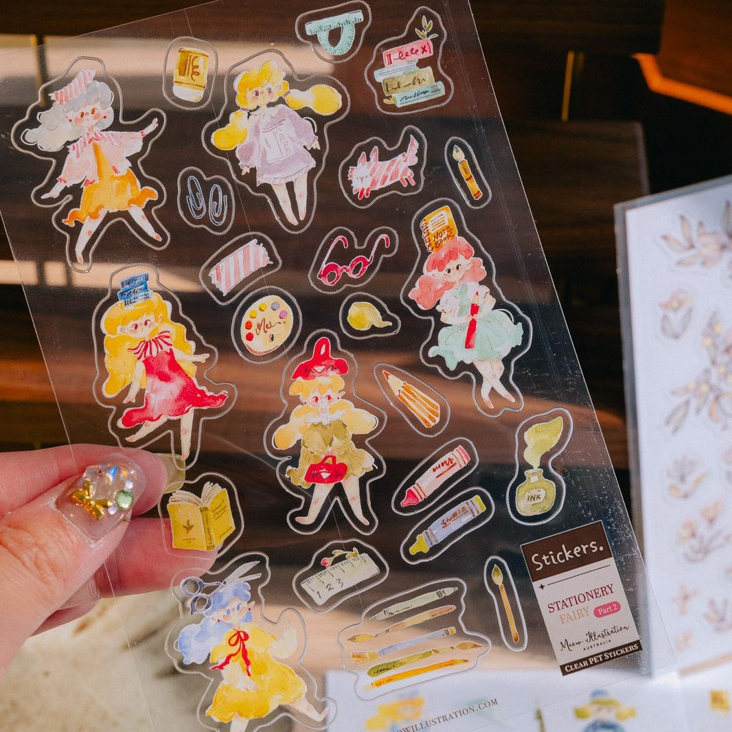 Stationery Fairy 2 Clear Pet Sticker