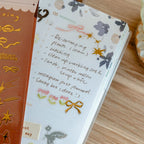 Twinkle And Ribbon Gold Foil Transparent Sticker