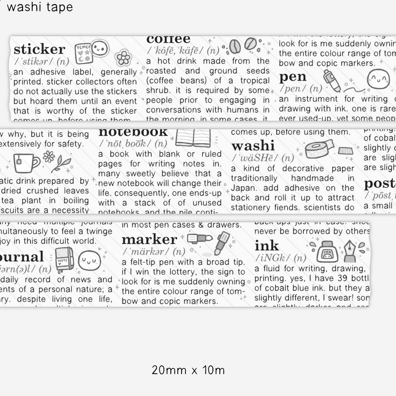 Questionable Dictionary Washi Tape