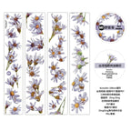 Floral design stickers with text on a white background