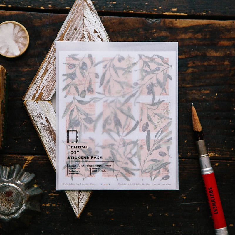 Olive Branches Stamp Style Sticker