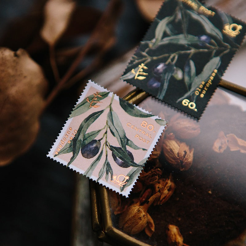 Olive Branches Stamp Style Sticker