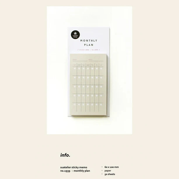 Monthly Plan Memo Pad