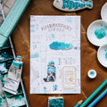 Blue Watercolor Embroidery Sticker