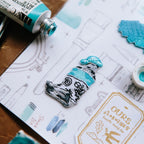 Blue Watercolor Embroidery Sticker