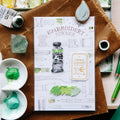 Green Watercolor Embroidery Sticker