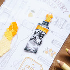 Yellow Watercolor Embroidery Sticker