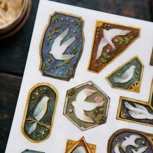 Birds Transfer Sticker by OURS Studio — bird-design transfer sticker sheet, for journaling