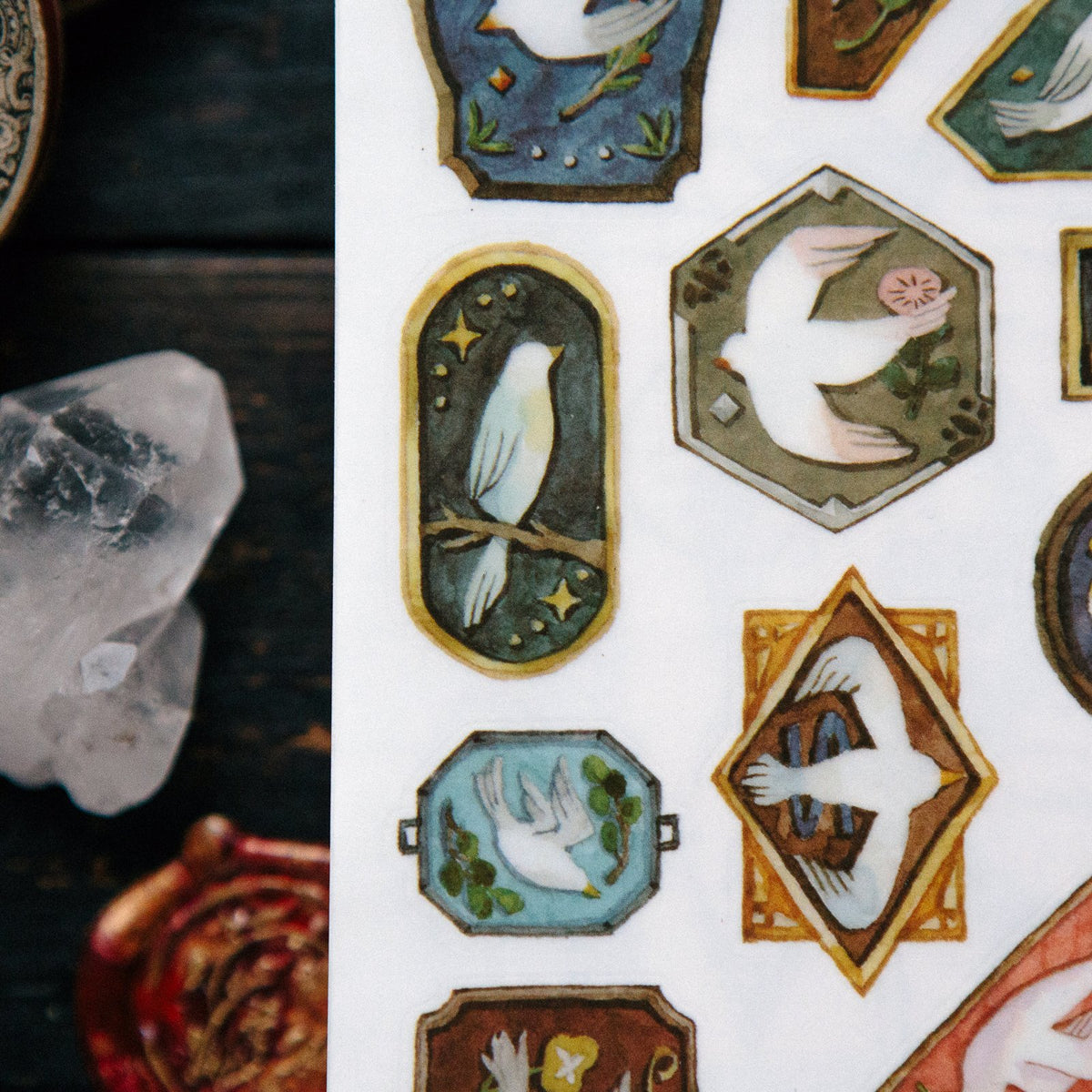 Birds Transfer Sticker by OURS Studio — framed-bird transfer sticker designs, for journaling