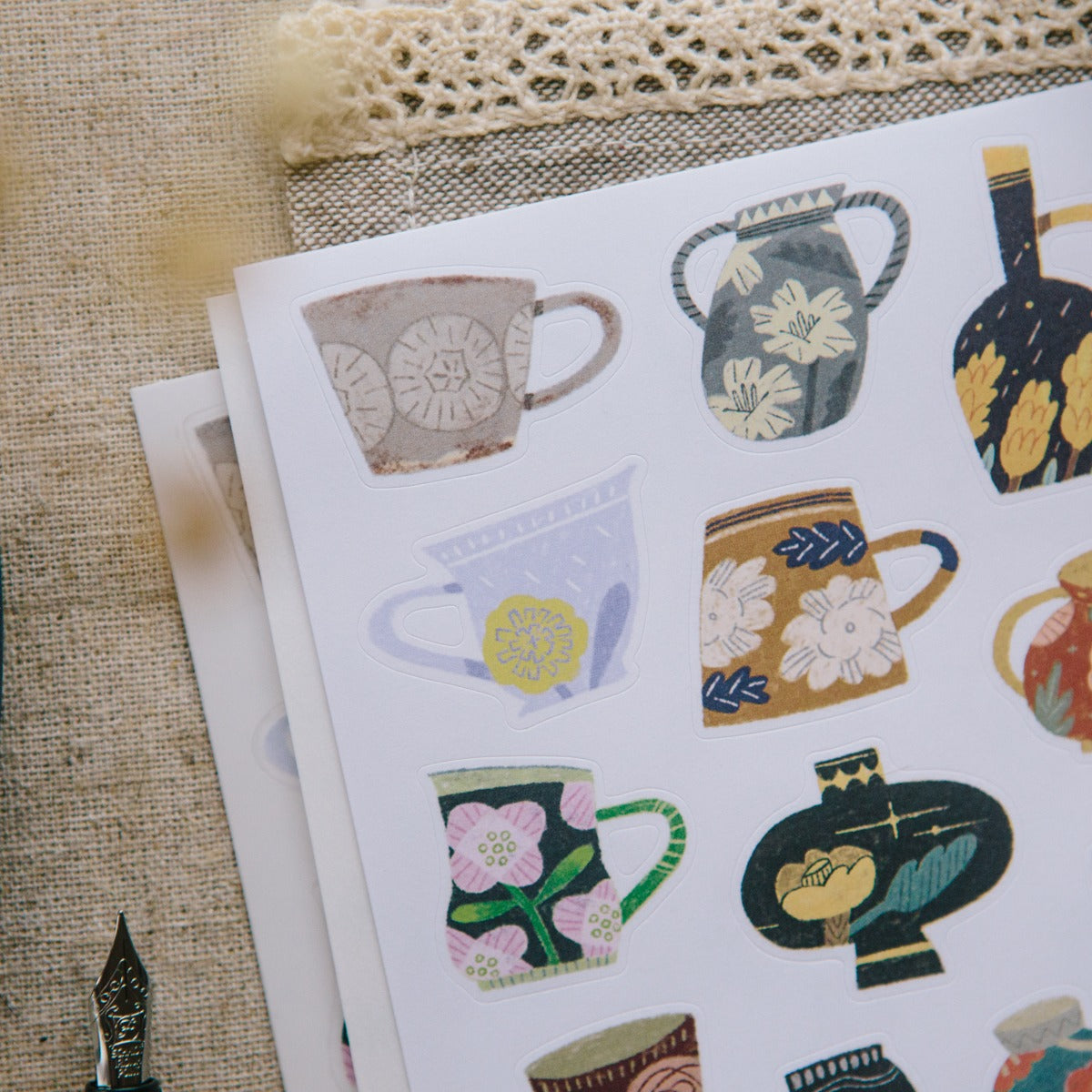Day Dreaming Sticker Pack by OURS Studio — ceramic-mug illustration sticker sheet, for journaling