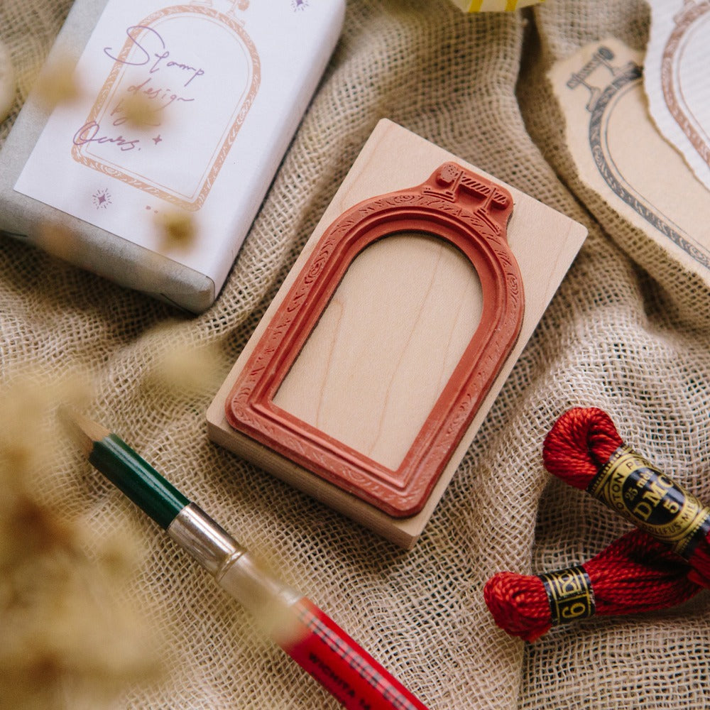 Window Embroidery Hoop Rubber Stamp