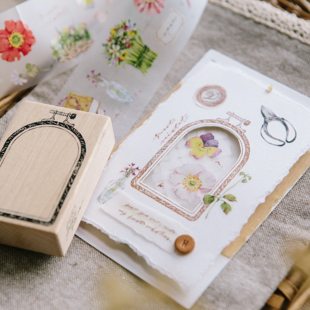 Window Embroidery Hoop Rubber Stamp