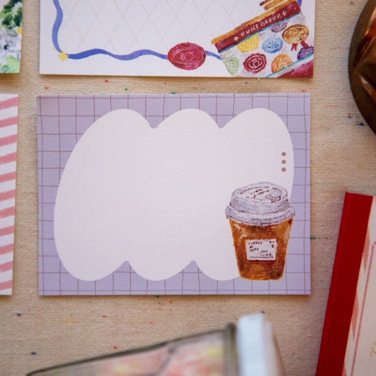 Normal Days Memo Pad by OURS Studio — coffee-cup illustrated memo sheet, for journaling & craft