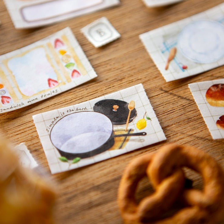 Sweet Hours Label Sticker Tape by OURS Studio — small food-design label tape with a pretzel, for journaling