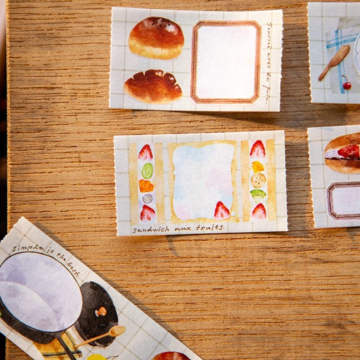 Sweet Hours Label Sticker Tape by OURS Studio — small food-themed label tape cards, for journaling