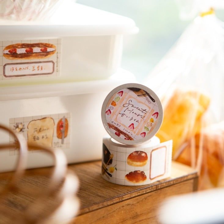 Sweet Hours Label Sticker Tape by OURS Studio — label tape roll in its case, for journaling & deco