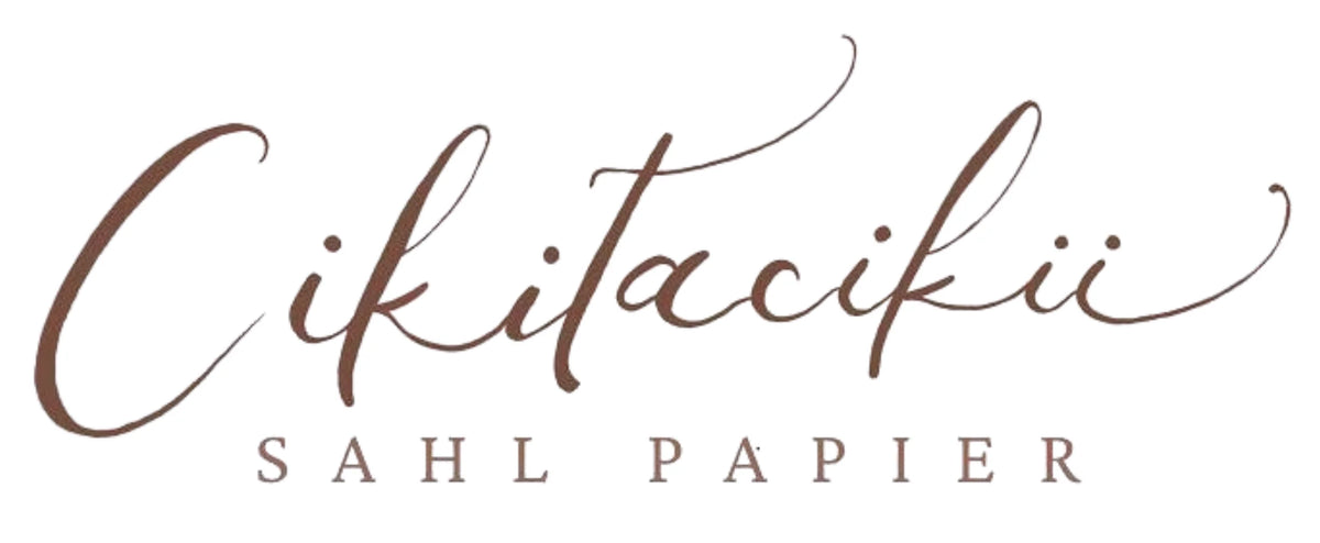 Logo of Cikitacifi Sahl Papier with decorative text on a white background